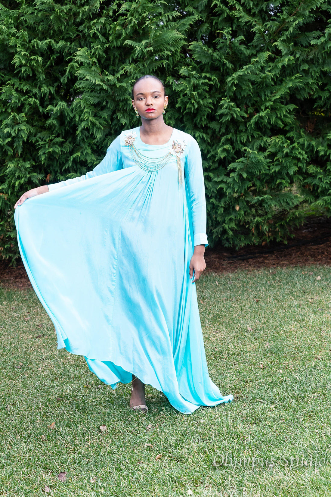 Rent Arctics blue Long Asymitrical Gown - Glamourental