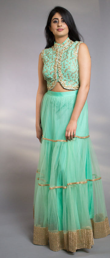 Buy Classy Sea green colored lehenga choli | Clearance