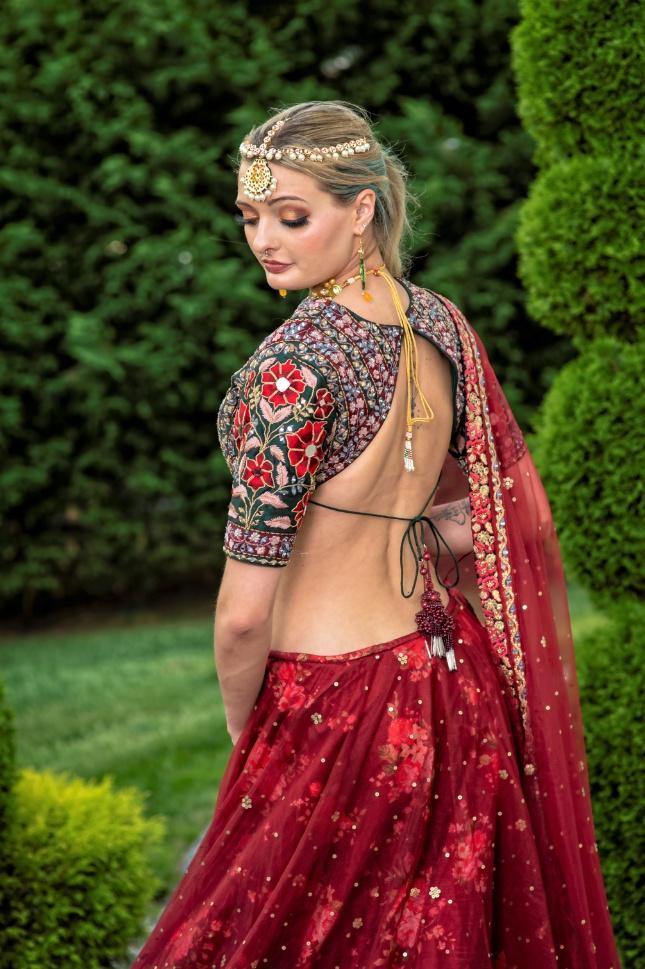 Red Designer Bridal Wear Lehenga - Rent - Glamourental