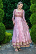 Pink Soft Net Anarkali Set- Rent - Glamourental