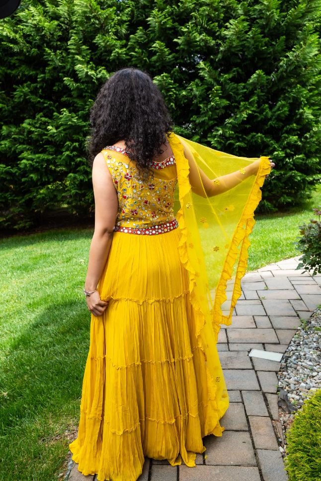 Lemon yellow color lehenga – Lady Selection Inc