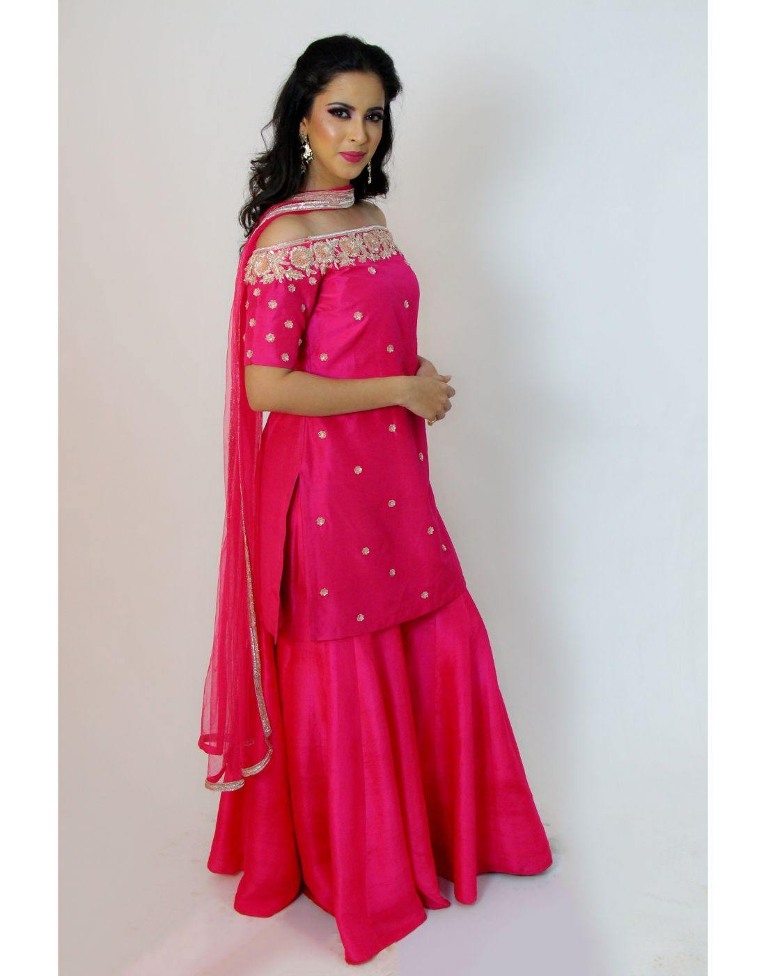 Sharara Suits Online Maroon Palazzo Style Party Wear Sharara Suits – Lady  India