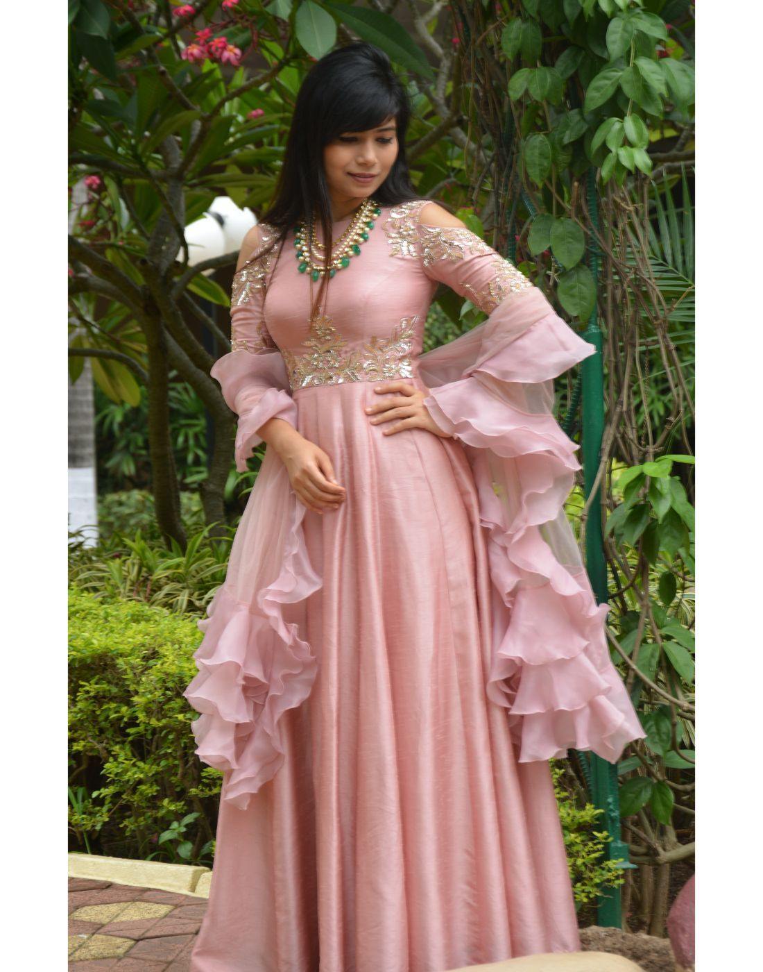 Rent Baby Pink Dress With Dupatta-Women-Glamourental