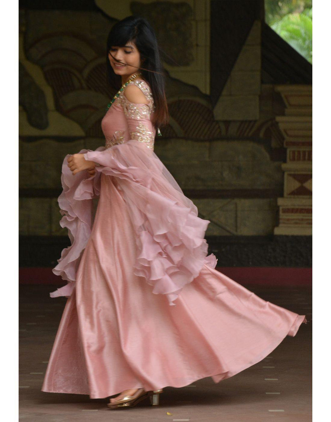 Rent Baby Pink Dress With Dupatta-Women-Glamourental