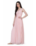 Rent Miracolos by Ruchi Women's Chiffon Party Evening Gown Light Pink-Women-Glamourental