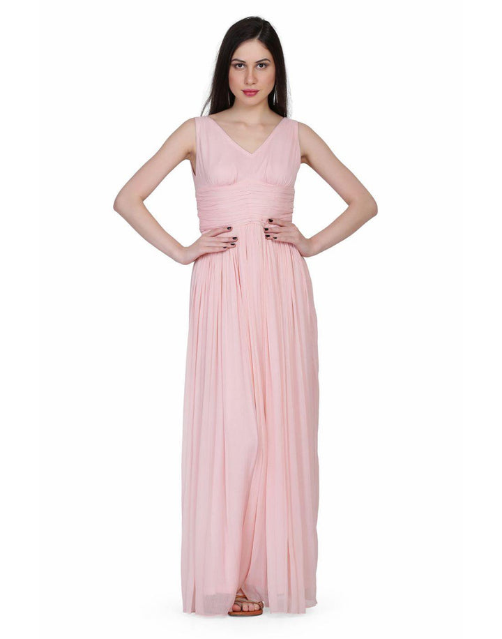 Rent Miracolos by Ruchi Women's Chiffon Party Evening Gowns Light Pink-Women-Glamourental