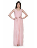 Rent Miracolos by Ruchi Women's Chiffon Party Evening Gown Light Pink-Women-Glamourental