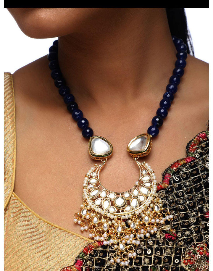 Kundan Neckpiece With Studs-Accessories-Glamourental