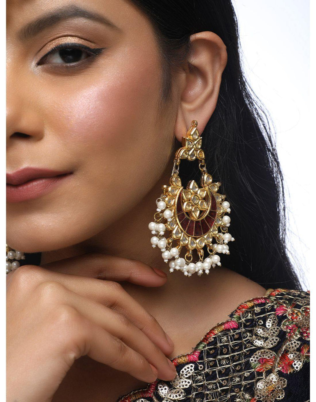 Red Meena Earrings-Accessories-Glamourental
