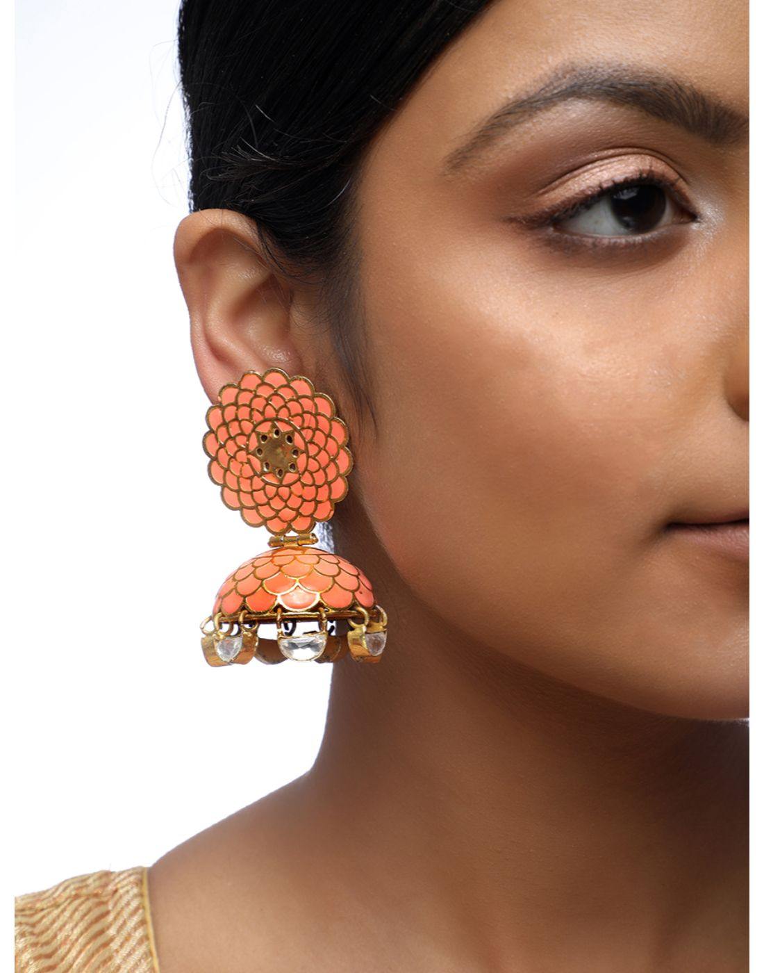 Handpainted Jhumki-Accessories-Glamourental