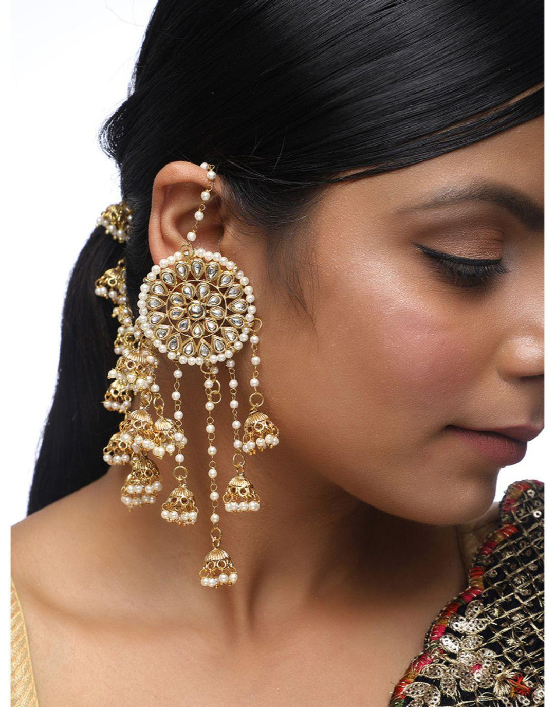 Kundan Earrings-Accessories-Glamourental