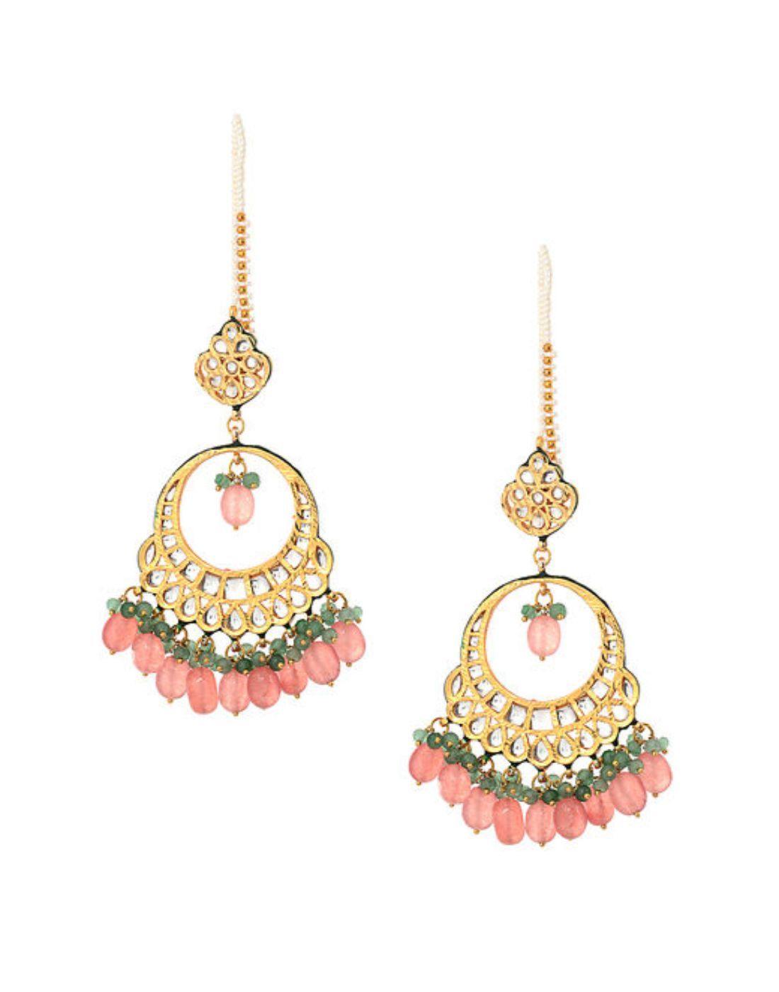 Gold Earring With Tikka at Rs 970/piece in Mumbai | ID: 2850424579397