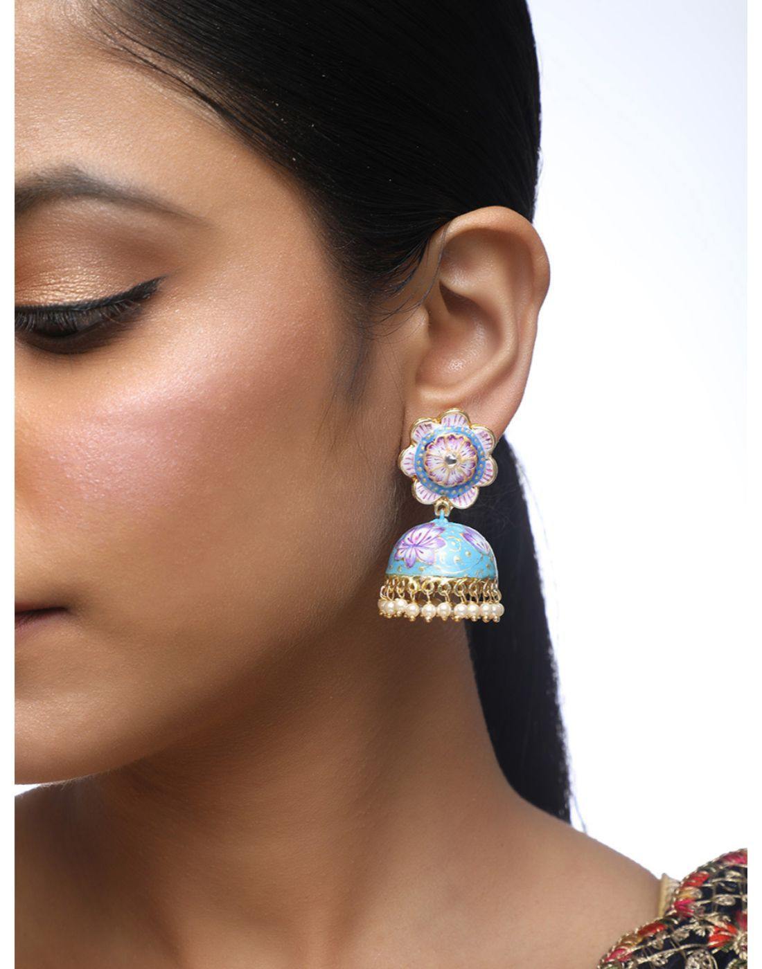 Meenakari Jhumki-Accessories-Glamourental