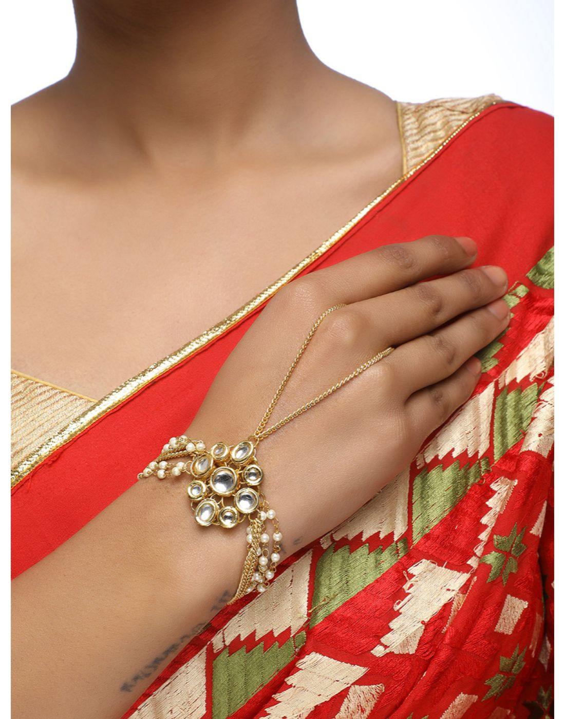 Kundan Bracelet-Accessories-Glamourental