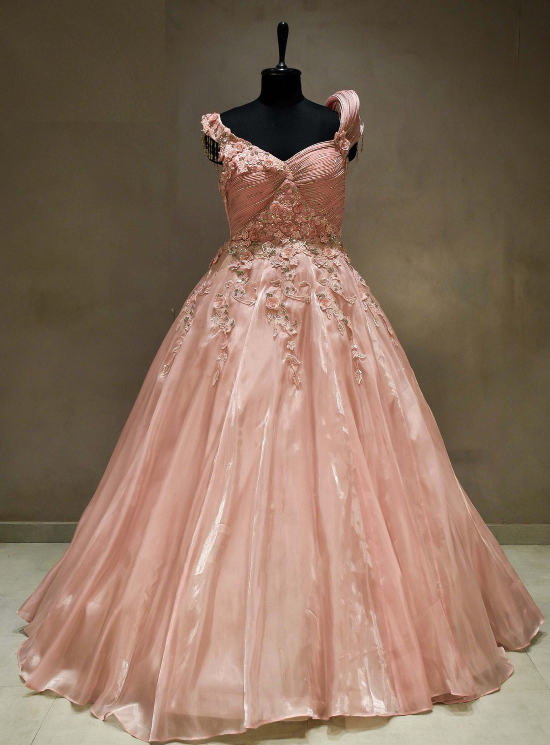 Meraj Couture's Light Orange Floral Gowns - Rent