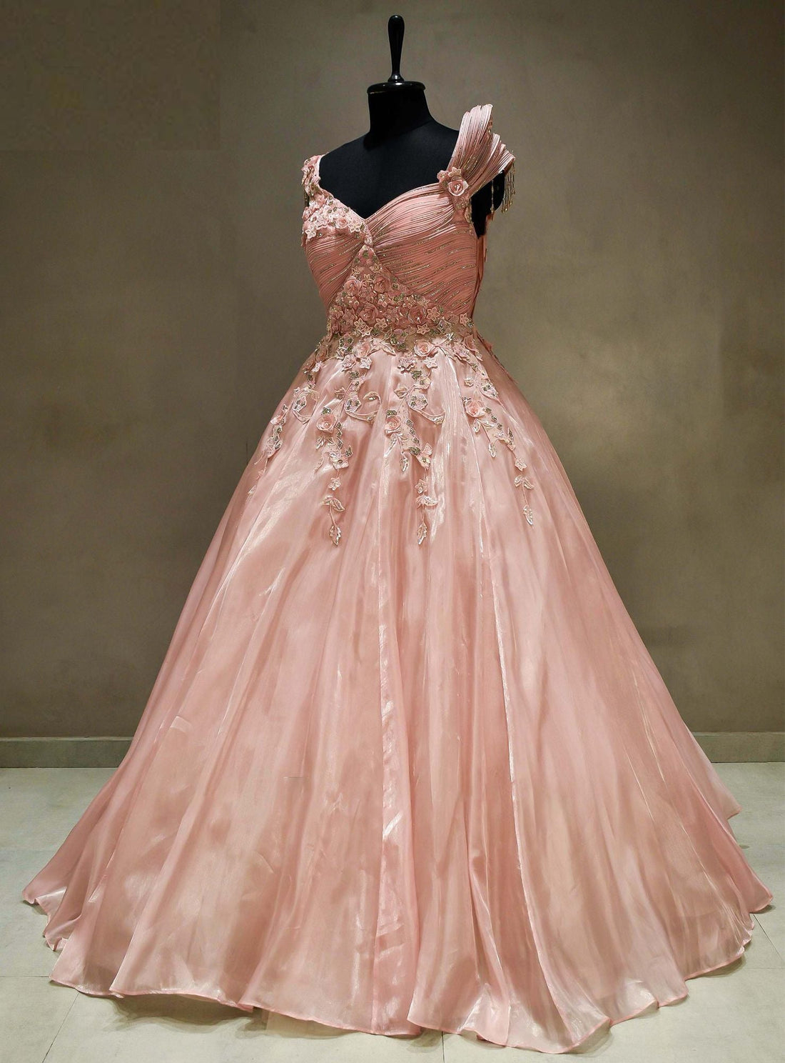 Meraj Couture's Light Orange Floral Gowns - Rent