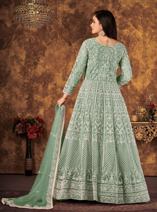 Classy Anarkali with heavy embroidery