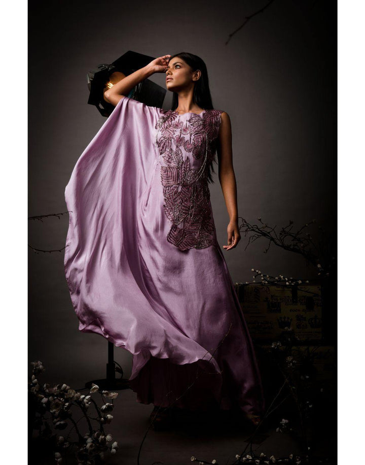 Rent Leaf Design Kaftan Style Gown-Women-Glamourental