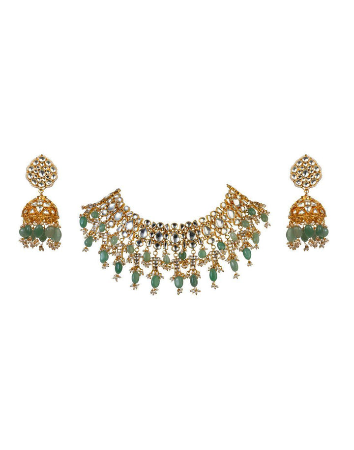 Sea Green Necklace, and Earrings Set-Accessories-Glamourental