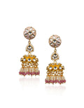 Pink and White Pearl Meenakari Heavy Pendant Necklace Set-Accessories-Glamourental