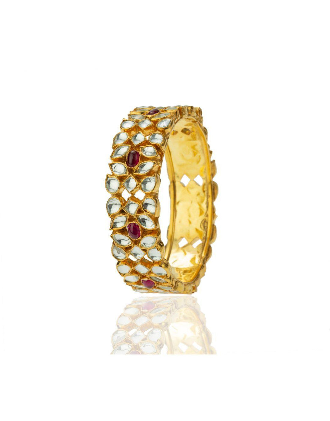 Gold Plated Pearl Designer Bangles Jewellery for Women-Accessories-Glamourental