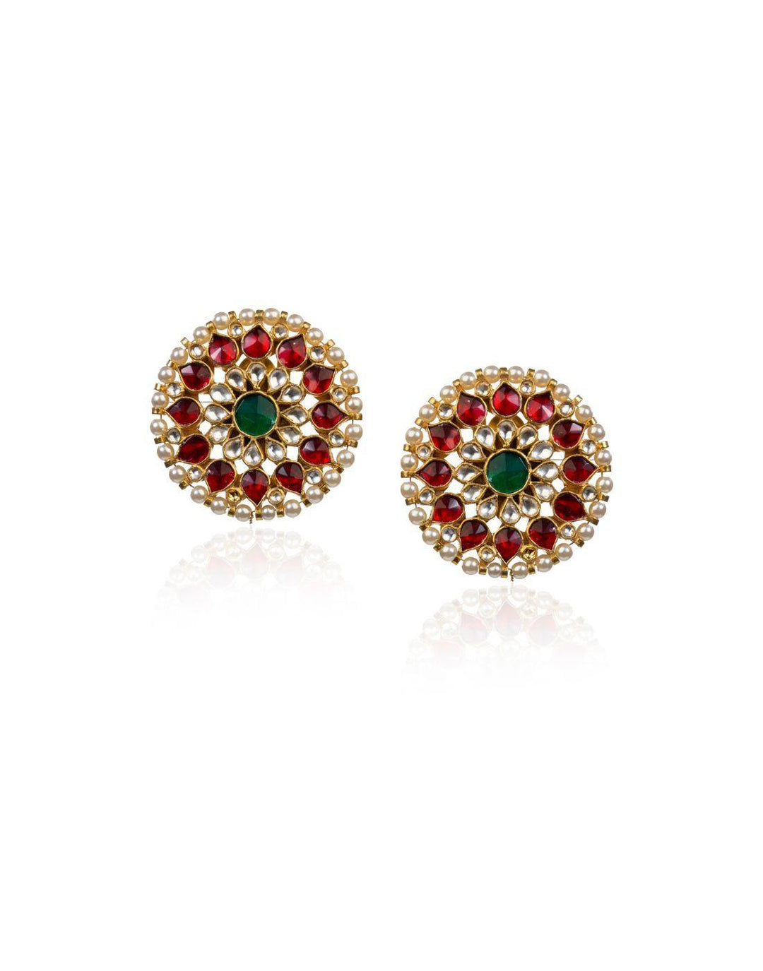 Red Stud Earrings-Accessories-Glamourental