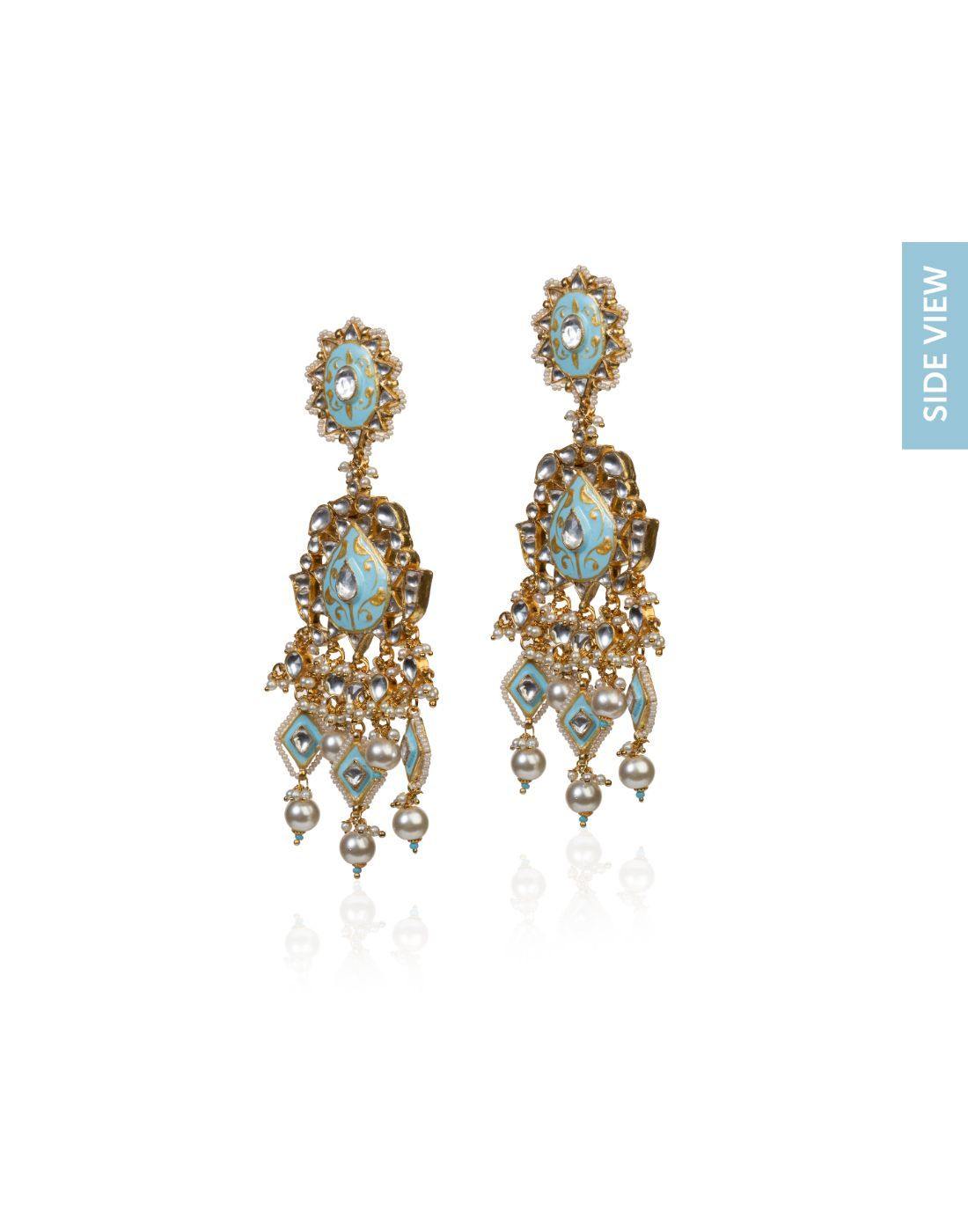 Gift affordable semi beaded diamond stud earrings – Radiant Bay