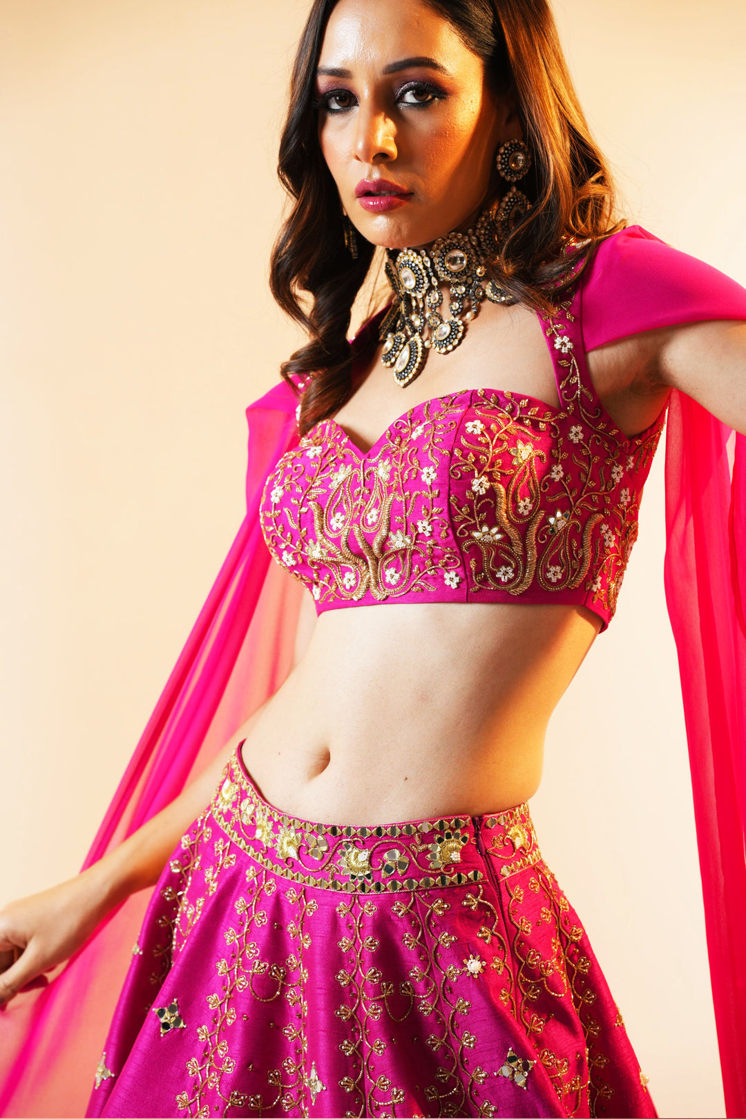 Rashika Sharma's Hot Pink embroidered Lehenga Set - Rent