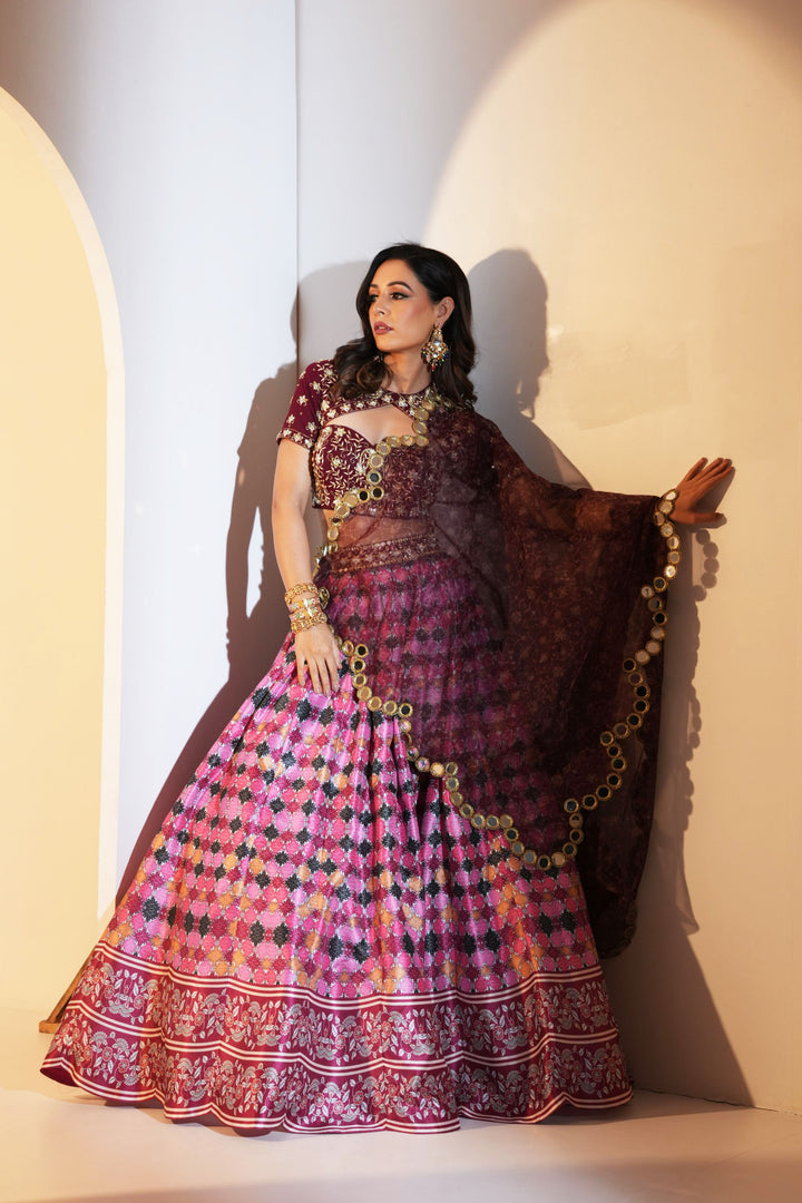 Rashika Sharma's Multicolored embroidered Lehenga Set - Rent