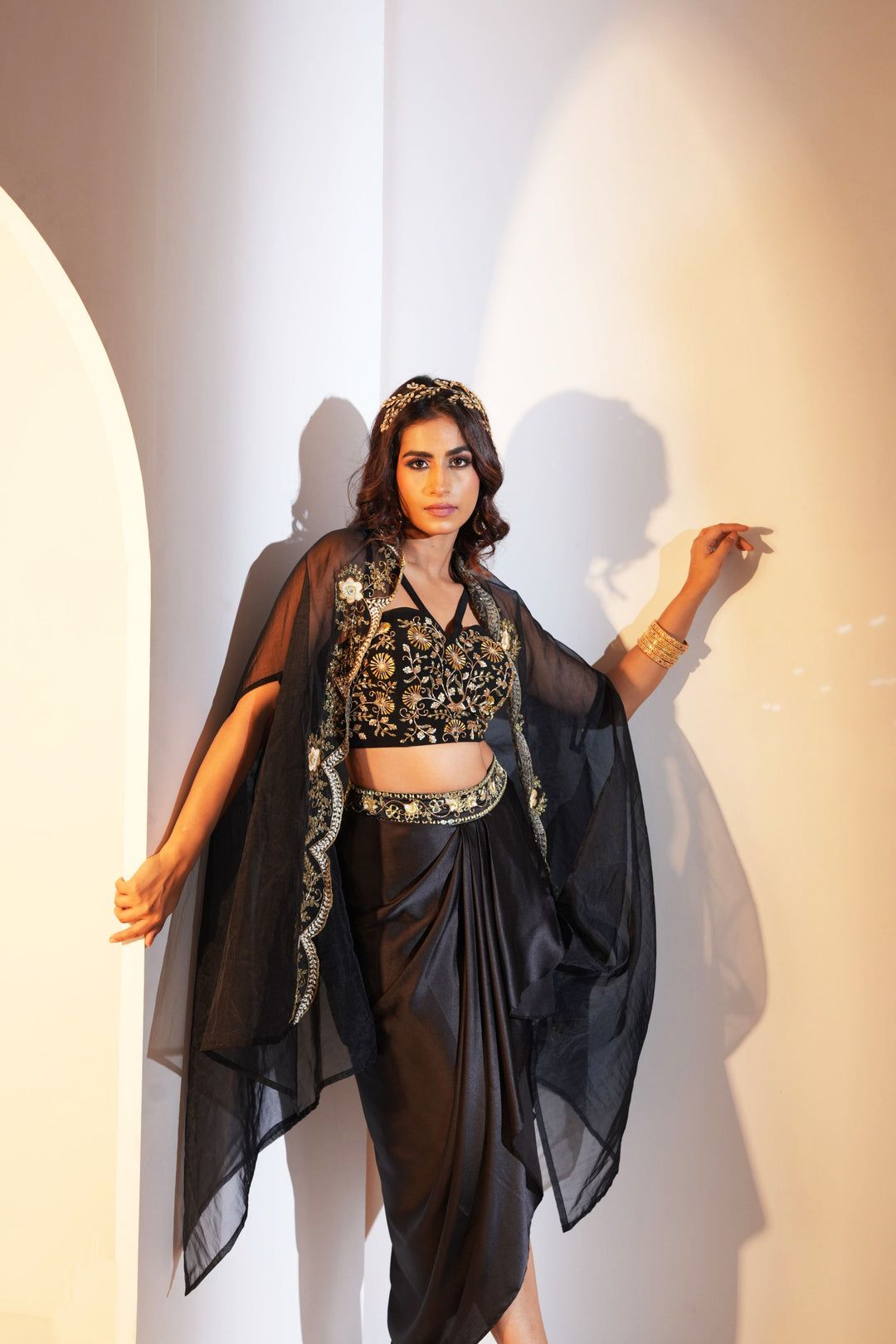 Rashika Sharma's Black and gold unique outfit - Rent