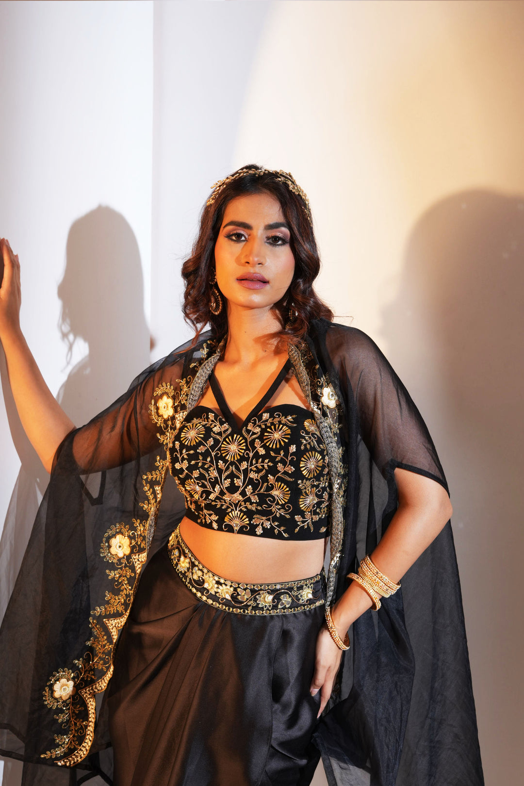 Rashika Sharma's Black and gold unique outfit - Rent