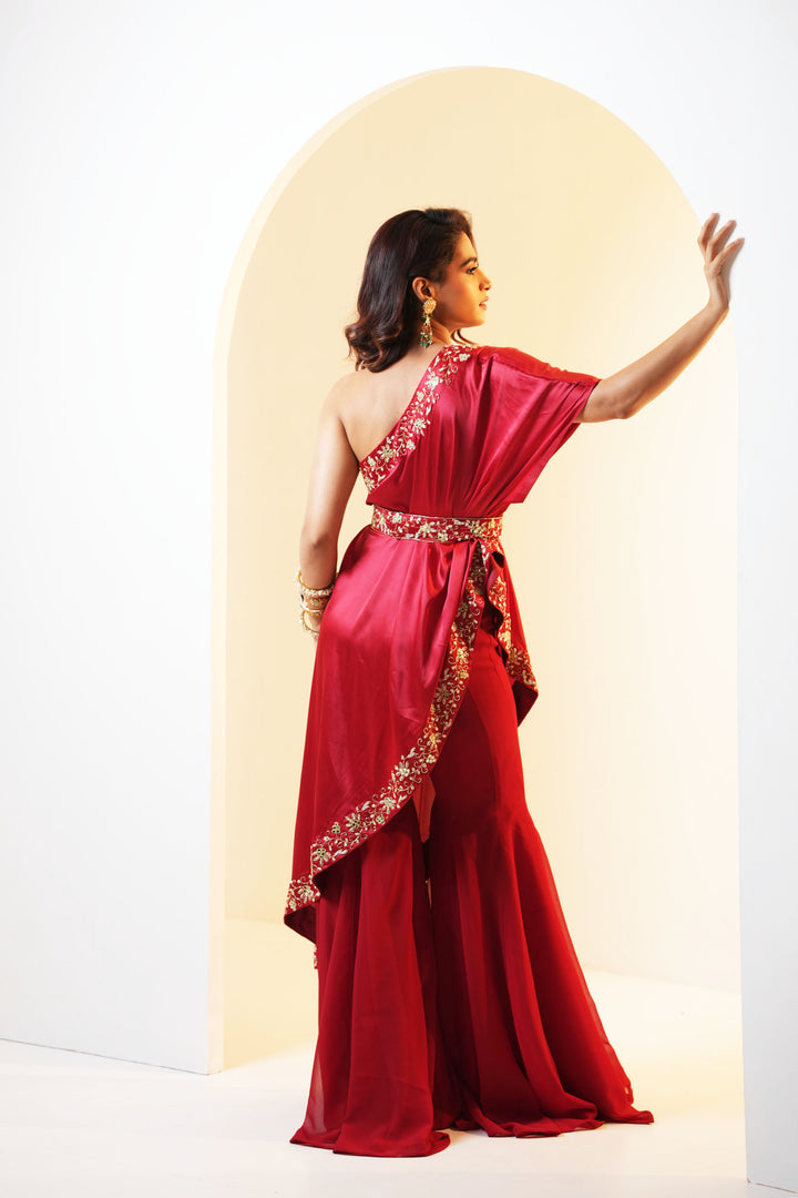 Rashika Sharma's drape care and flared pants set - Rent
