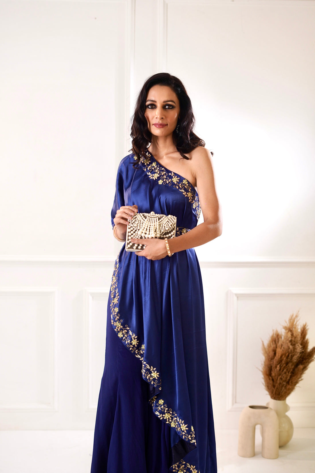 Designer Rashika's Classy Navy Amber Cape and Sharara- Rent