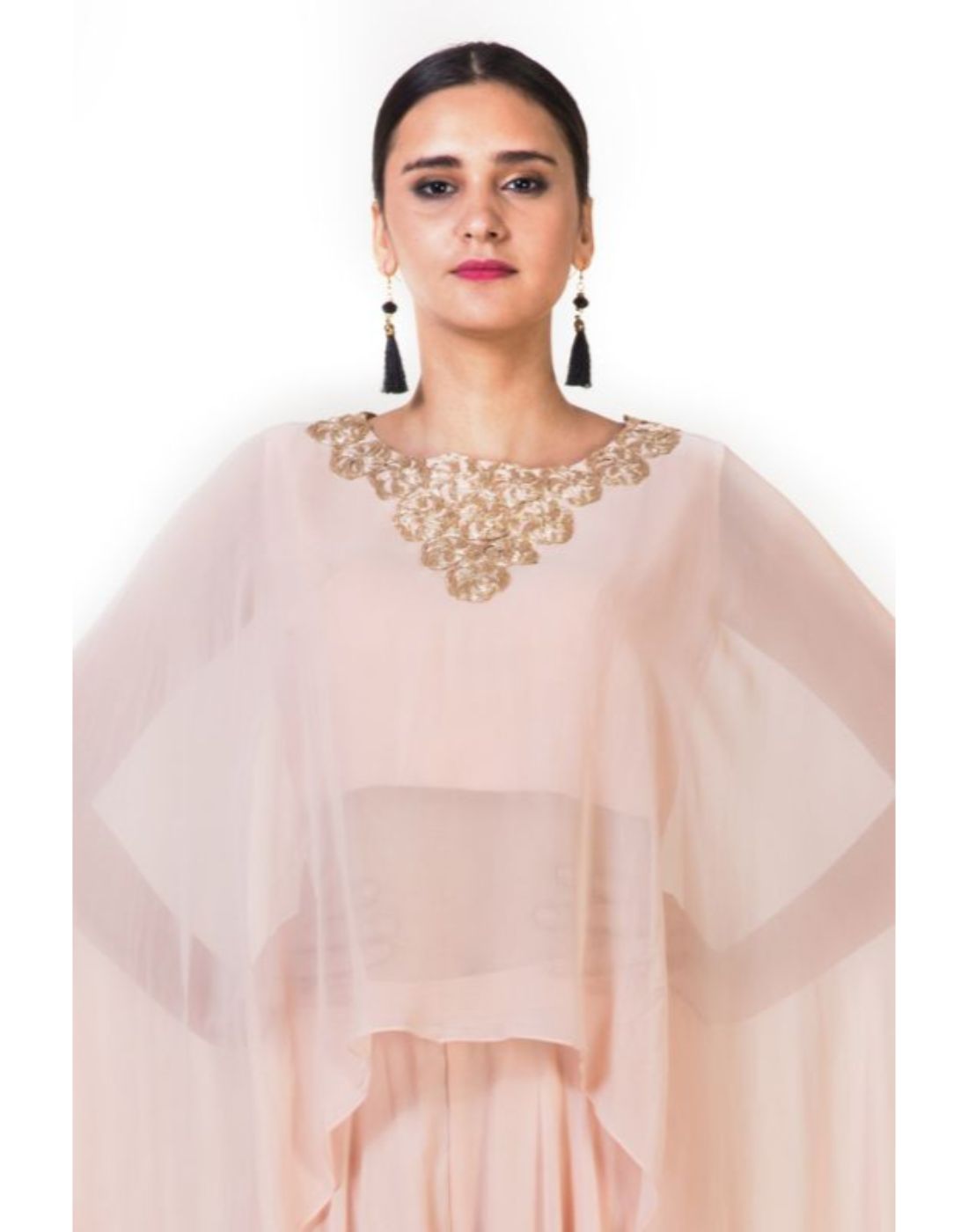 Rent Peach Cape Top & Sharara Set_1