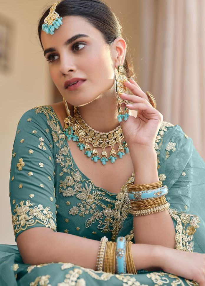 Buy Sage Green Indian Designer Lehenga Choli Dupatta for Women Traditional  Ethnic Lengha Blouse Online in India - Etsy