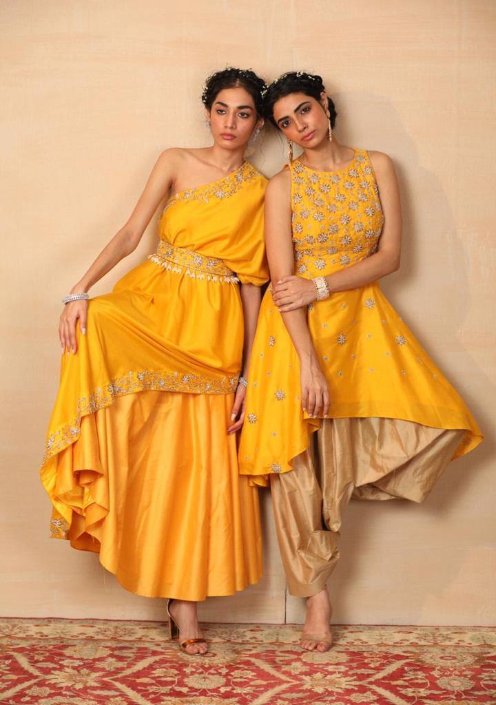 Asymmetrical Kurta with Dhoti for Rent - Glamourental