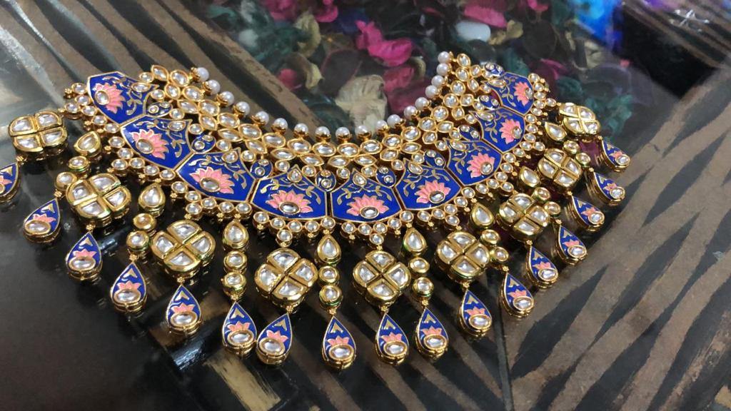 Bridal Gold Plated Kundan Choker Necklace - Glamourental