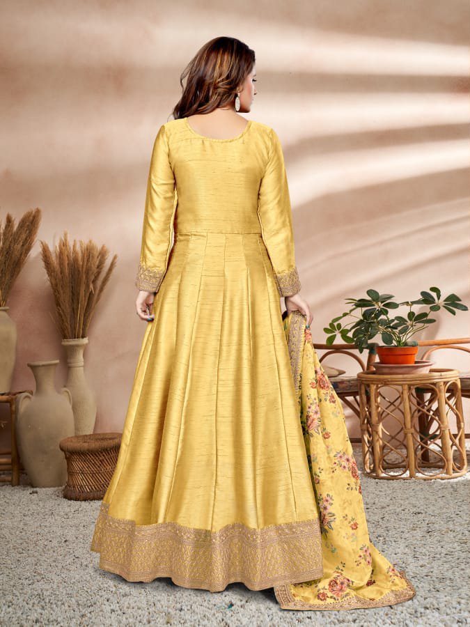 Anarkali with cheap heavy dupatta