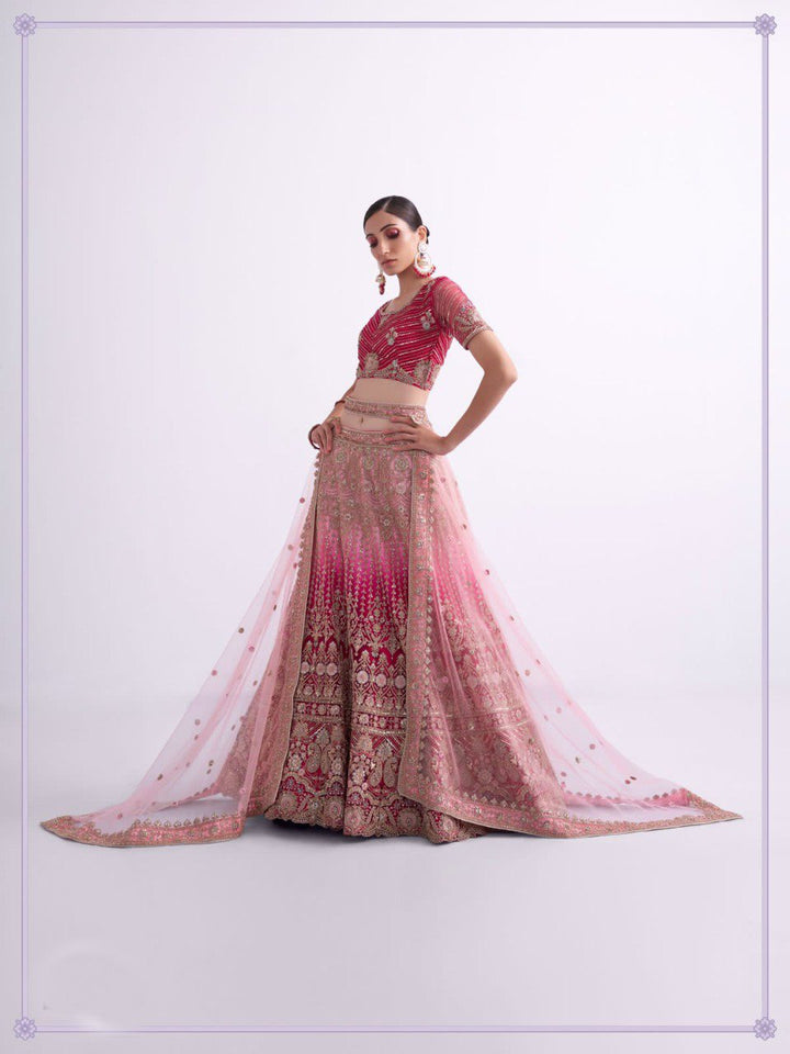 Beautiful Rani Heavy Embroidered Lehenga Set - Rent