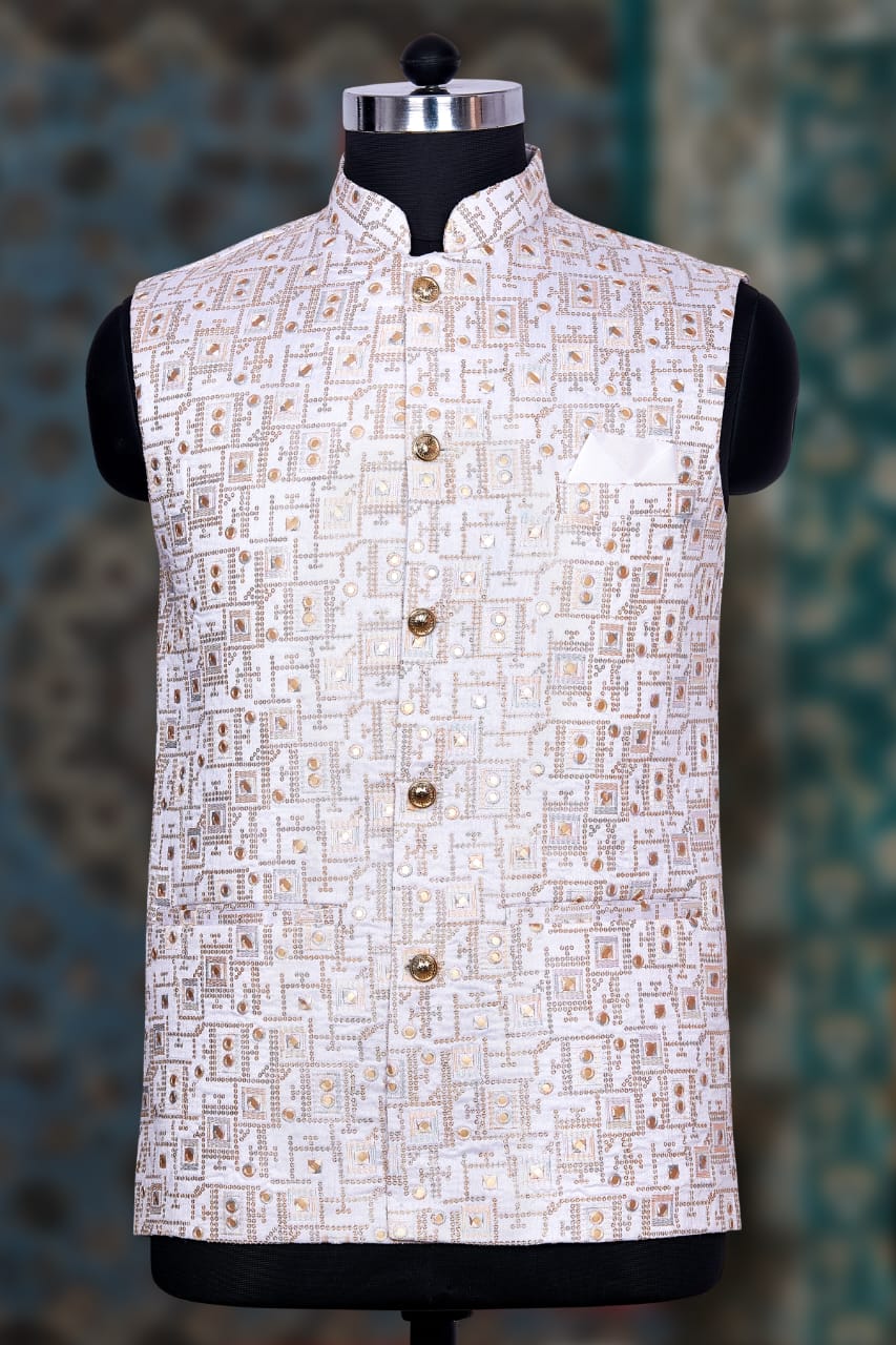 Unique printed Nehru Jacket - Rent