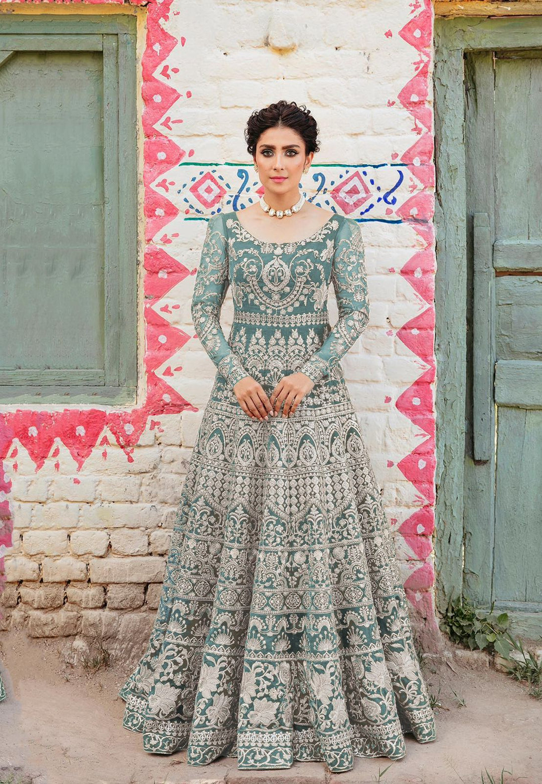 Bridal Heavy Embroidered Anarkali Set - Rent