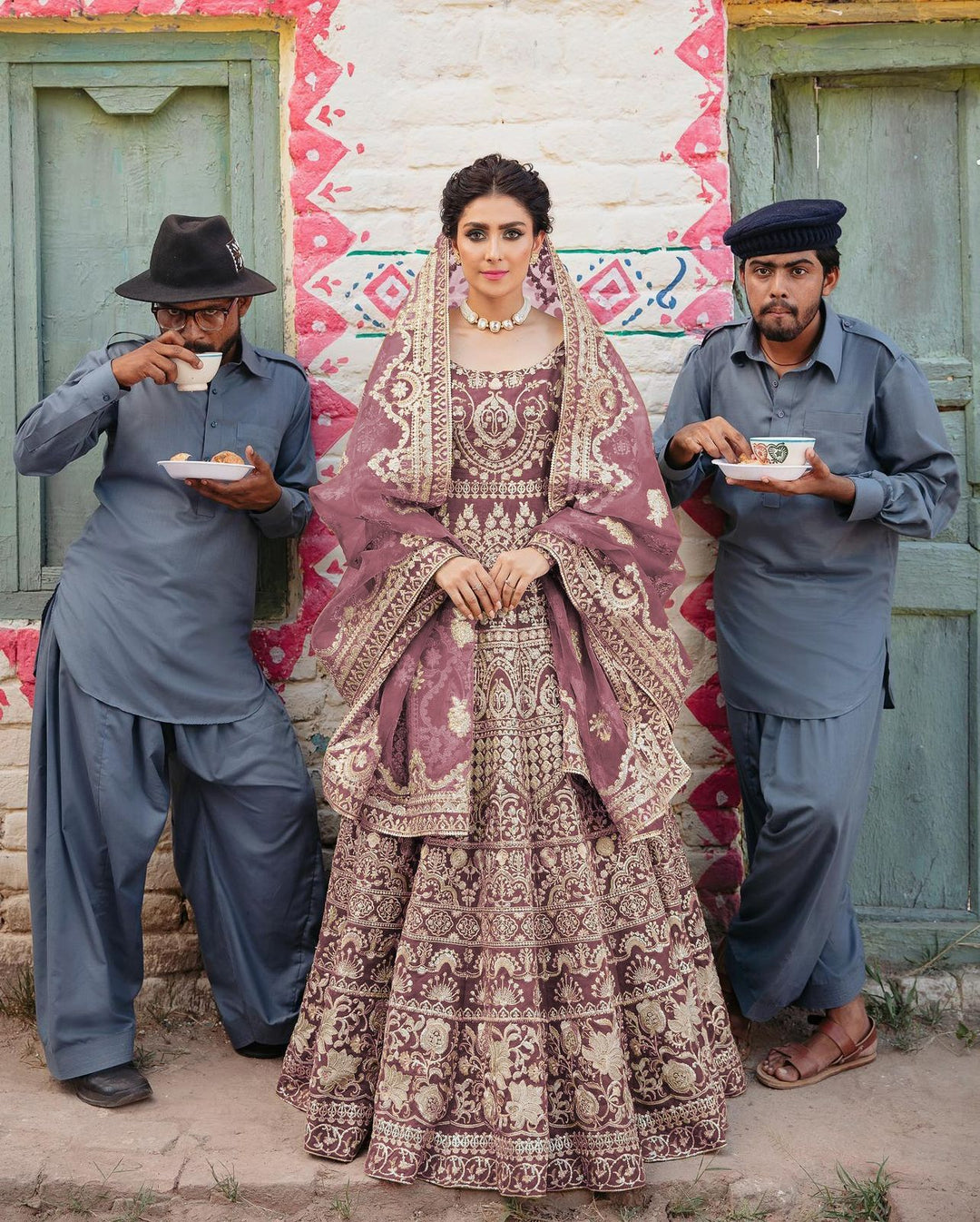 Bridal Heavy Embroidered Anarkali Set - Rent
