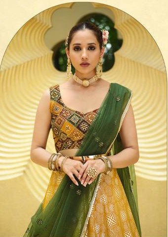 Buy Yellow Lehenga And Blouse Silk Chanderi Embroidered Badla V Bridal Set  For Women by SHIKHAR SHARMA Online at Aza Fashions.