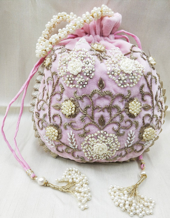 Lavender embroidered Potli - Rent