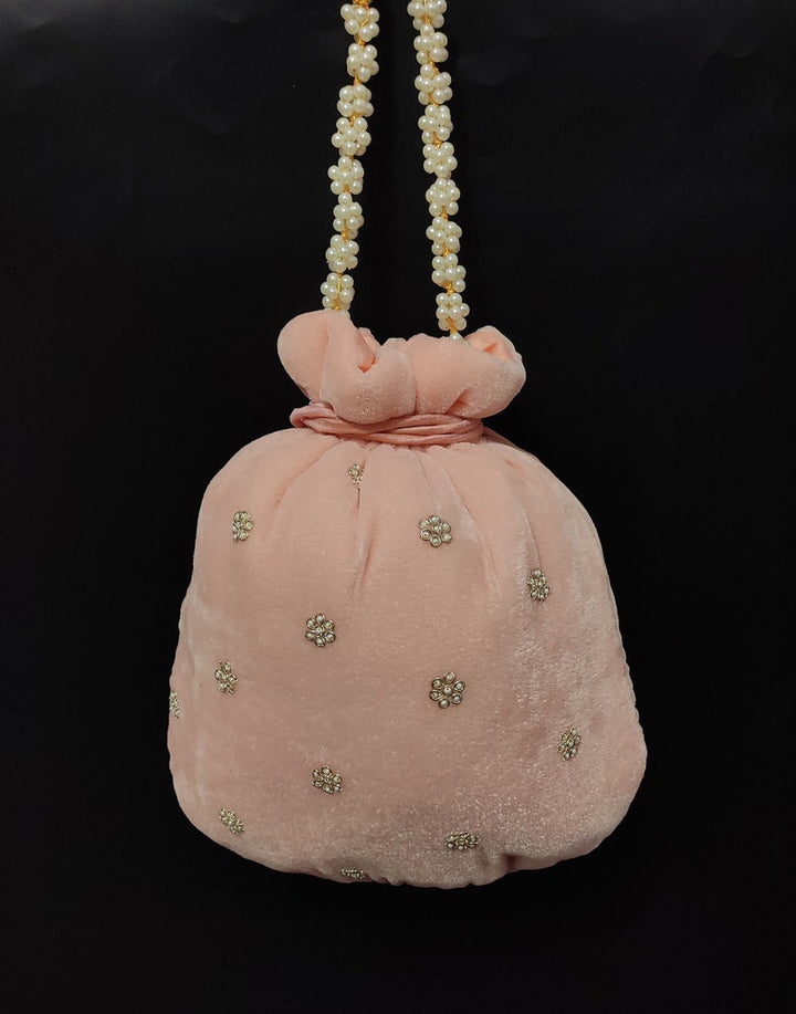 Onion Pink embroidered Potli - Rent