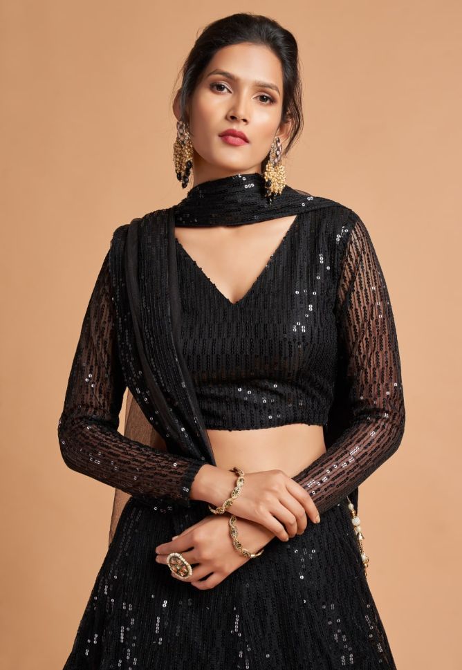 Sara Ali Khan Black Sequin Lehenga Online Shopping 2023