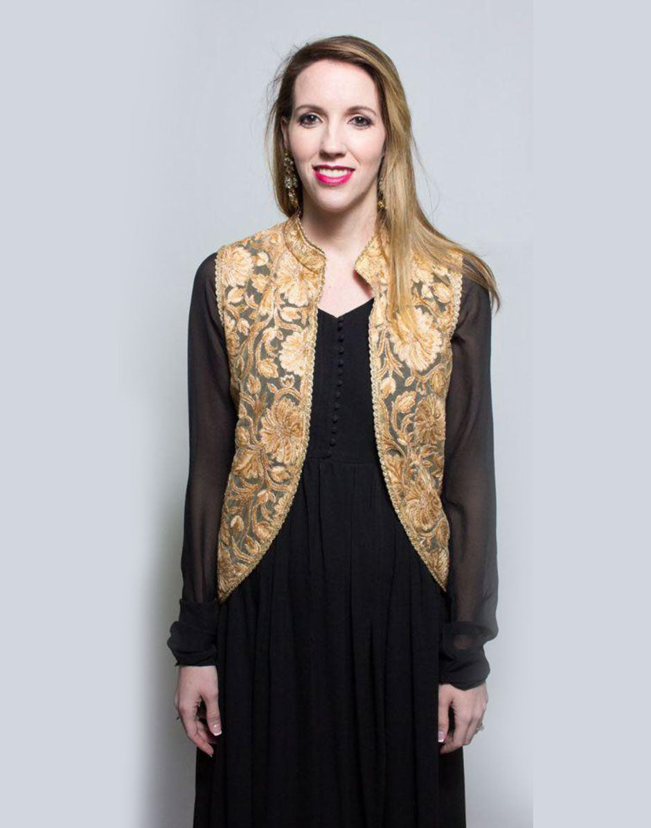 Black Color Georgette Jacket Dress - Rent - Glamourental